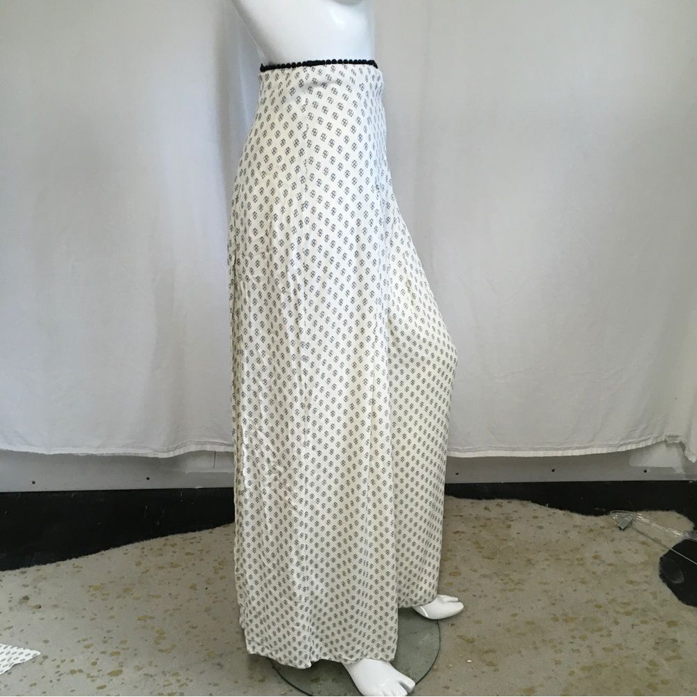 Revolve Tularosa Womens Patterned Adjustable Waist Tie Barbara Pants White Small - Picture 6 of 13